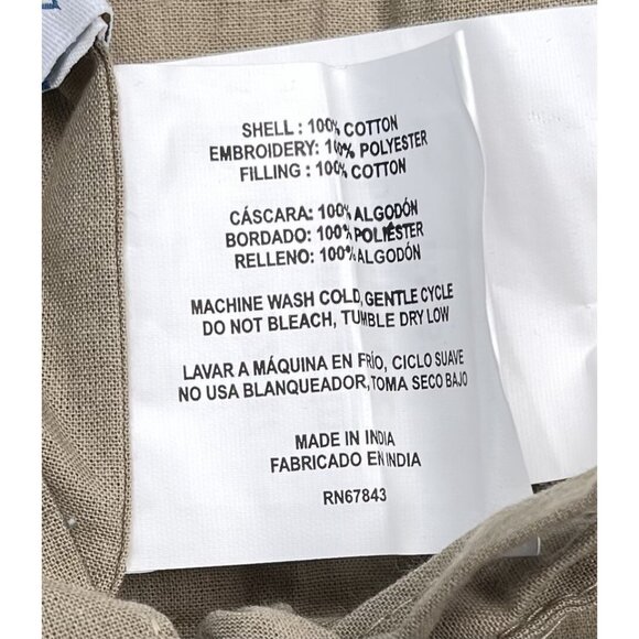 Single C&F HOME 20"x26" Standard Quilted PILLOW SHAM Beige Embroidered NWOT NEW - Picture 4 of 4